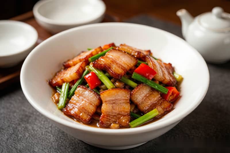 Porco Cozido Duas Vezes (回锅肉) – Carne Suína Refogada com Pimenta e Molho Doce
