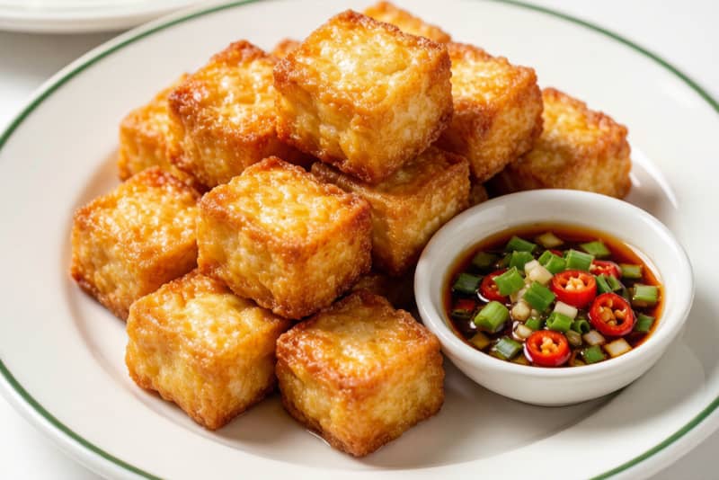 Tofu Frito Crocante (脆皮豆腐) – Cubos Dourados e Sonoros