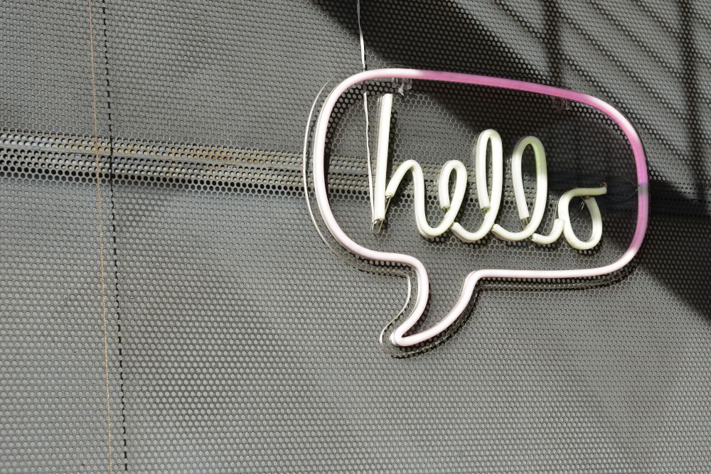 Neon Sign with the text Hello