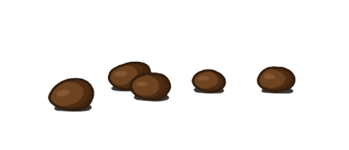 separate hard lumps, like nuts