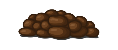 Sausage-shaped, but lumpy