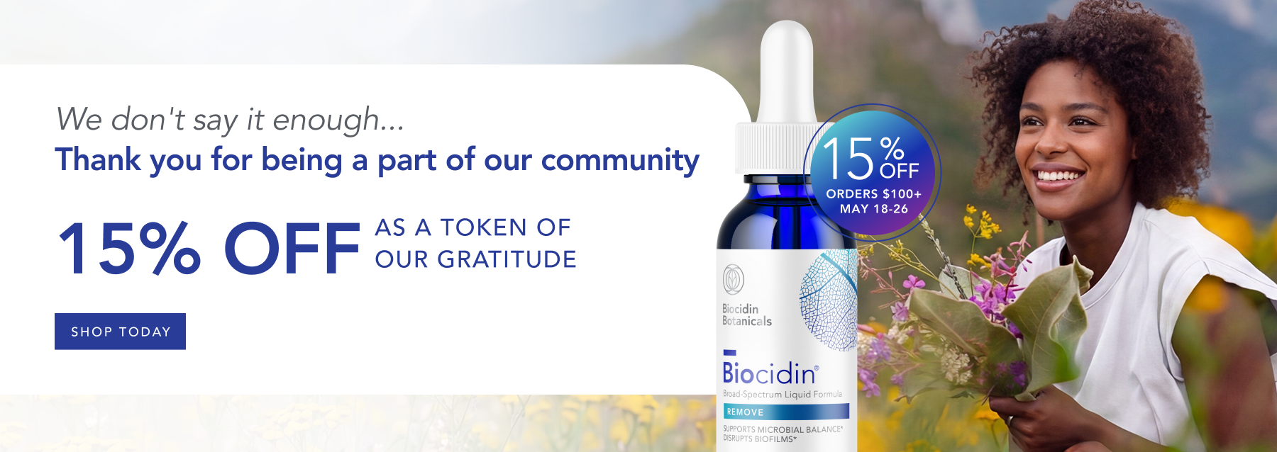 Thank you for being a part of our community - 15% off as a token of our gratitude