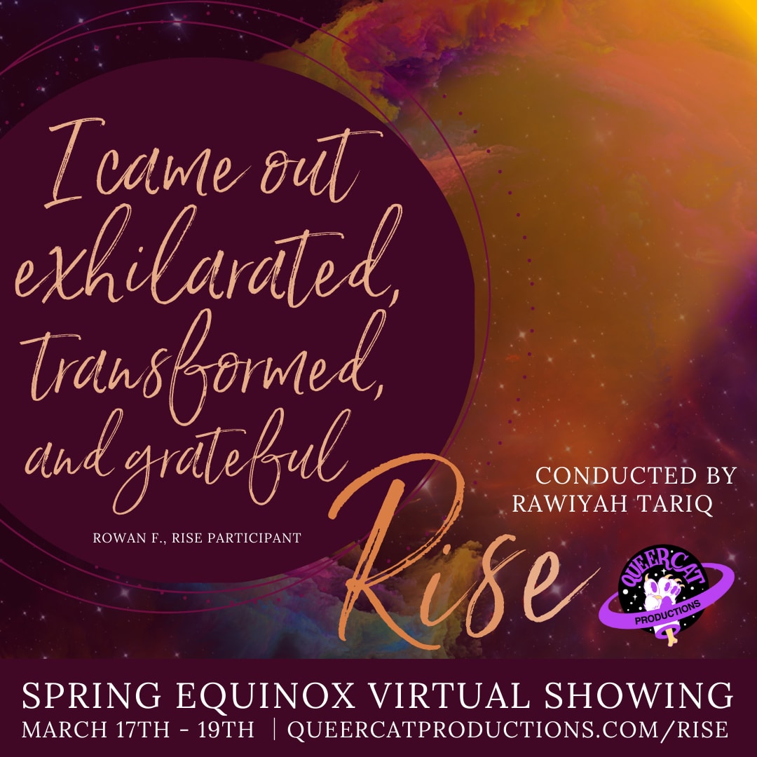 A quote from a RISE participant is against a dark ruby circle and reads: I came out exhilarated, transformed, and grateful;