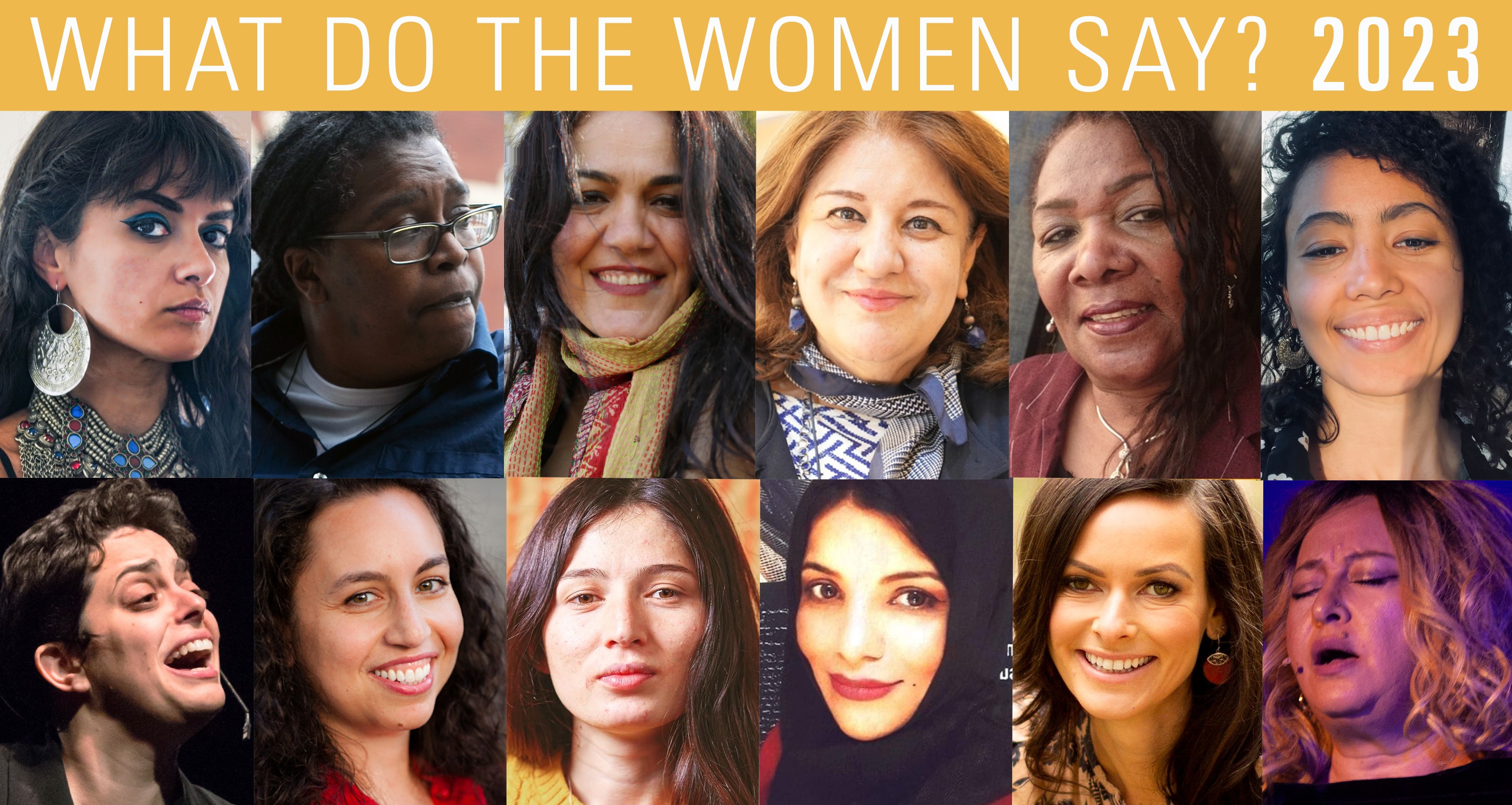 headshots of 12 women of different races smiling