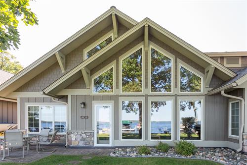 Back patio of lakefront townhome.