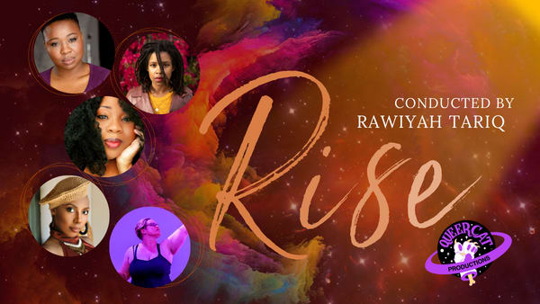 Text reads," Conducted by Rawiyah Tariq, RISE," and our logo—a white cat paw against the silhouette of a ringed planet