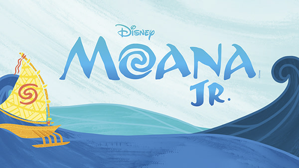 Moana's tiny boat appears on the Pacific Ocean as she sets out on her quest.