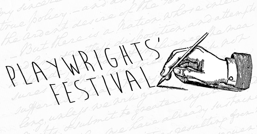 Playwrights Festival hand holding a pen