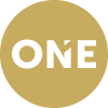 The word ONE in white text on top of a gold circle.
