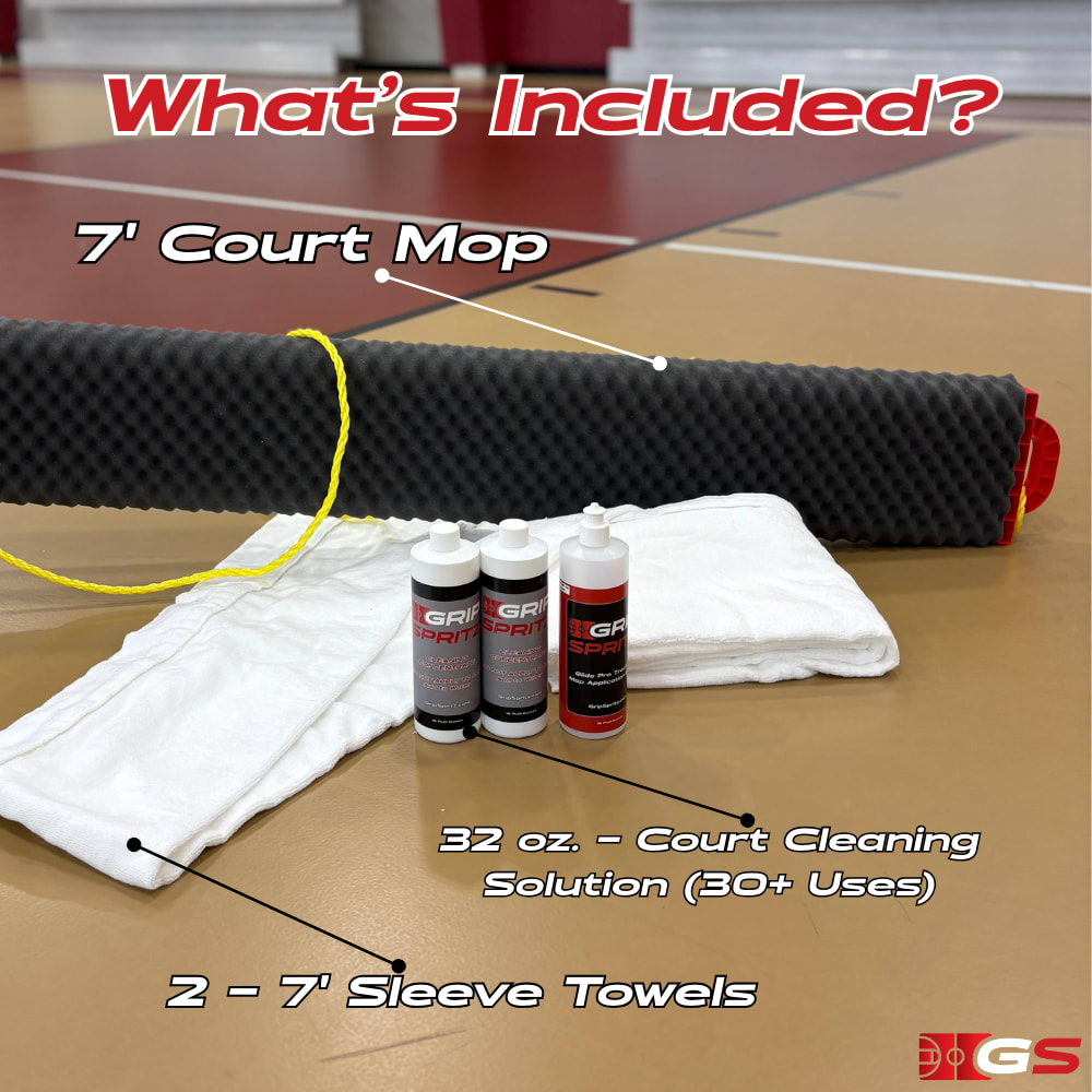 What's included with the Grip Spritz Court Mop?