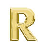 Gold "R" with a shiny accent