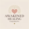 Awakened Healing Therapy logo – pink heart with gold rays.
