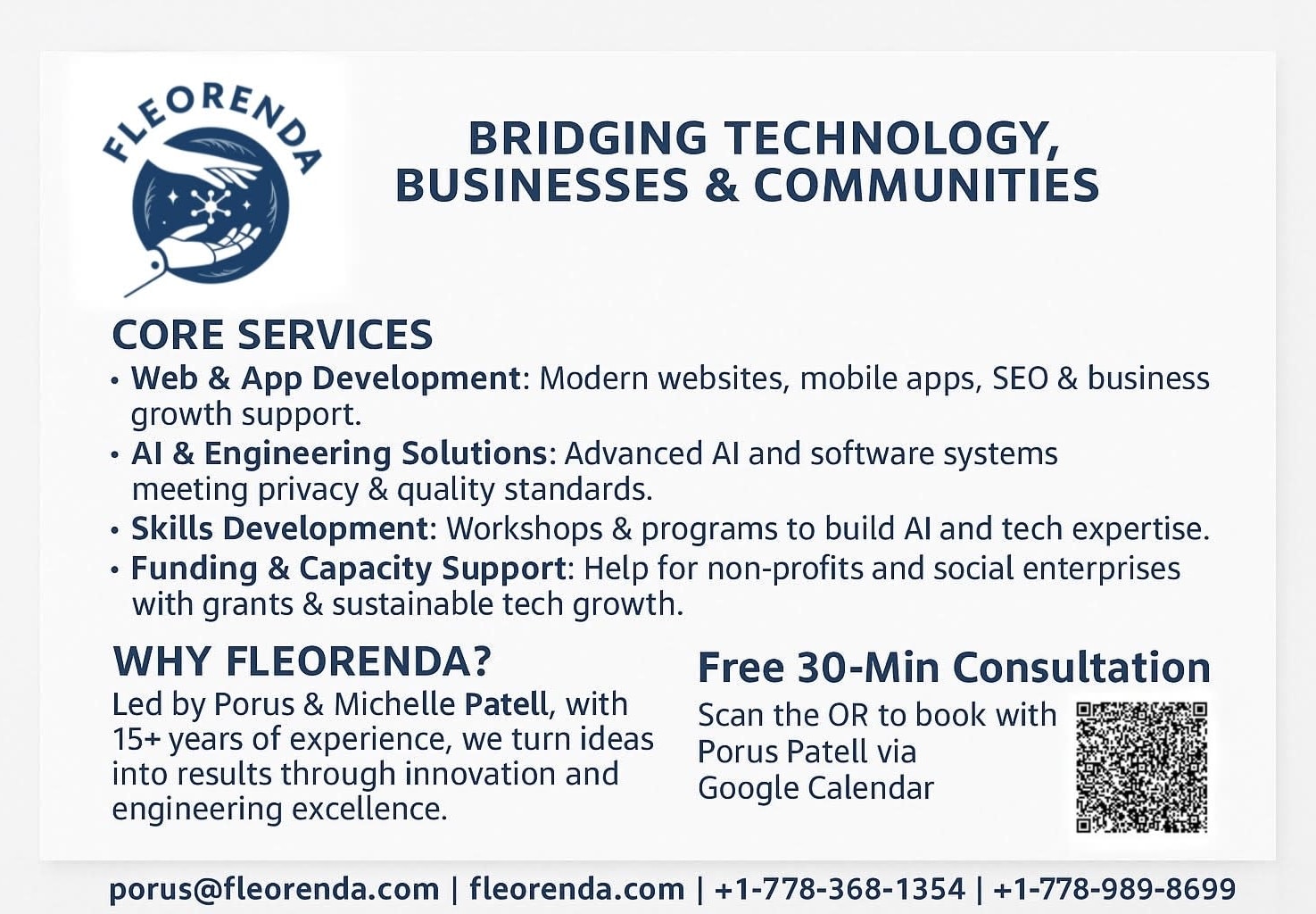 Fleorenda advertisement and free 30-min consultation