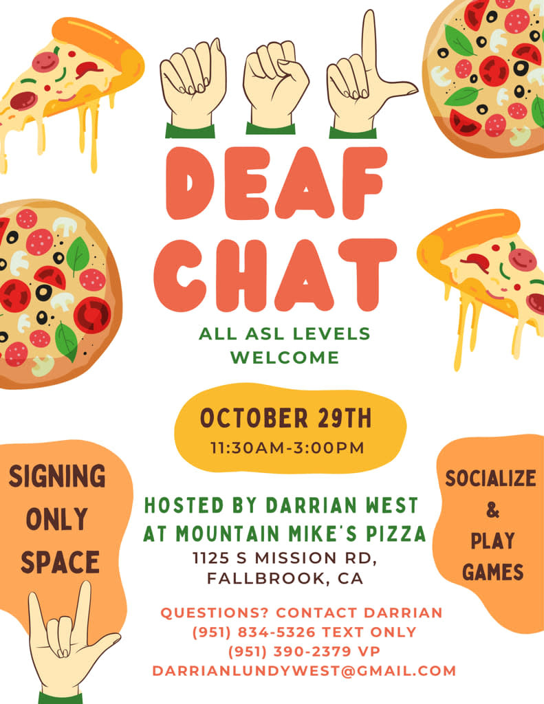 Deaf Chat- All ASL Levels Welcome! - Fallbrook Chamber of Commerce