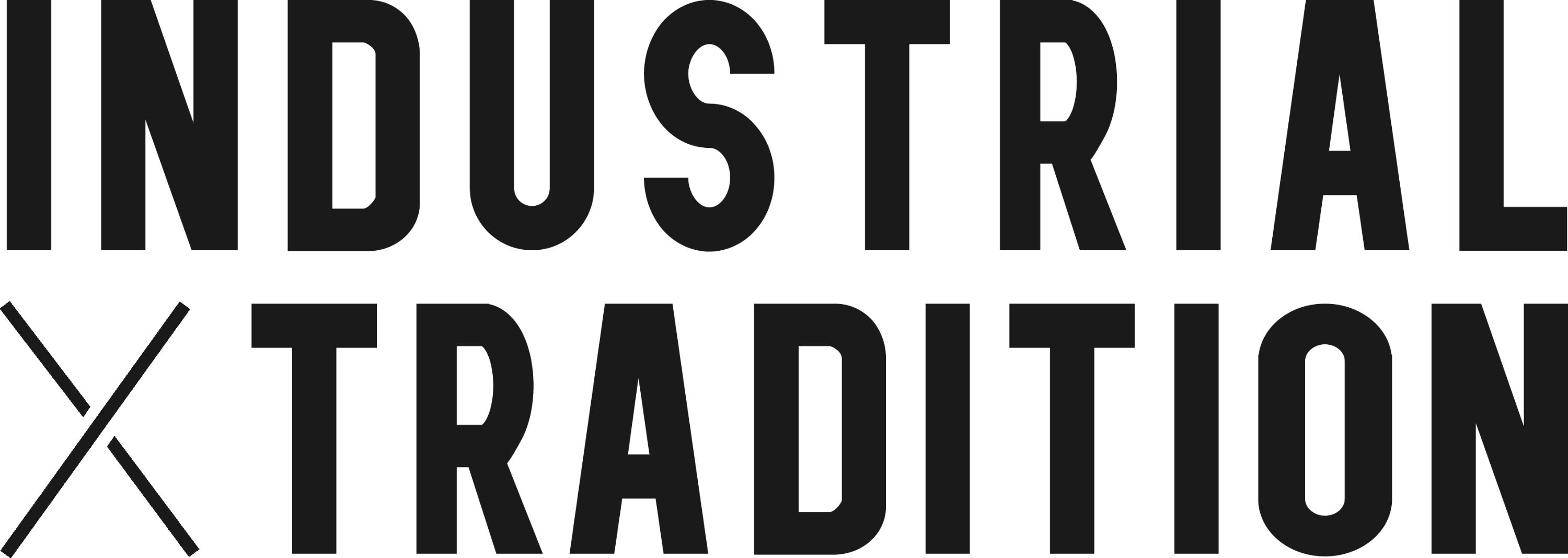 Industrial Tradition stacked logo with "Industrial" on top and our signature X and "Tradition" on bottom