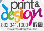 Logo of Print and Design by Angelica, LLC, a Texas-based business providing custom printing, graphic design, and branding sol