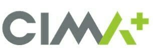 CIMA+ logo, grey & green