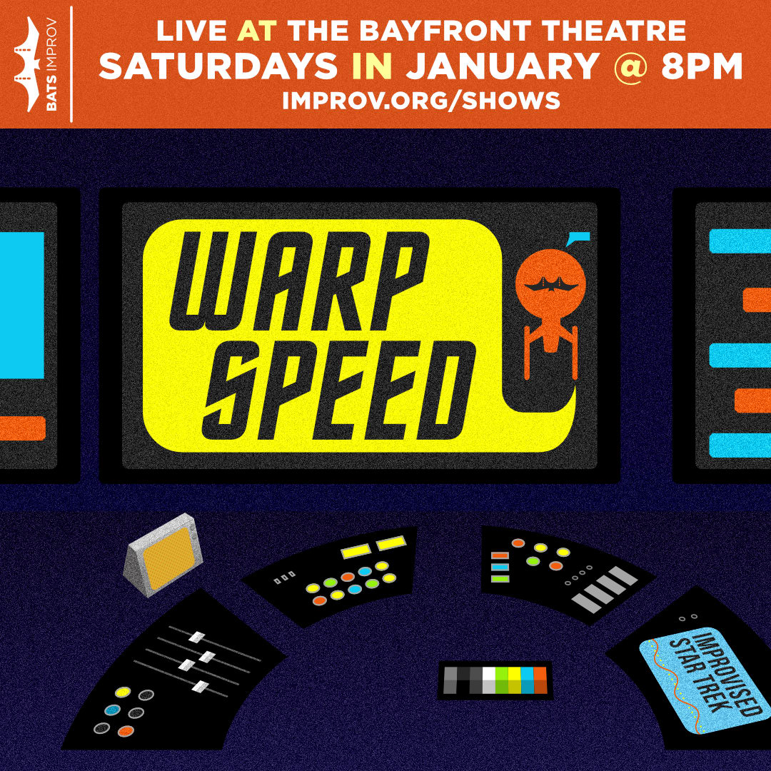 A dashboard of a spaceship with various controls. On the screen, a spaceship and the words Warp Speed.