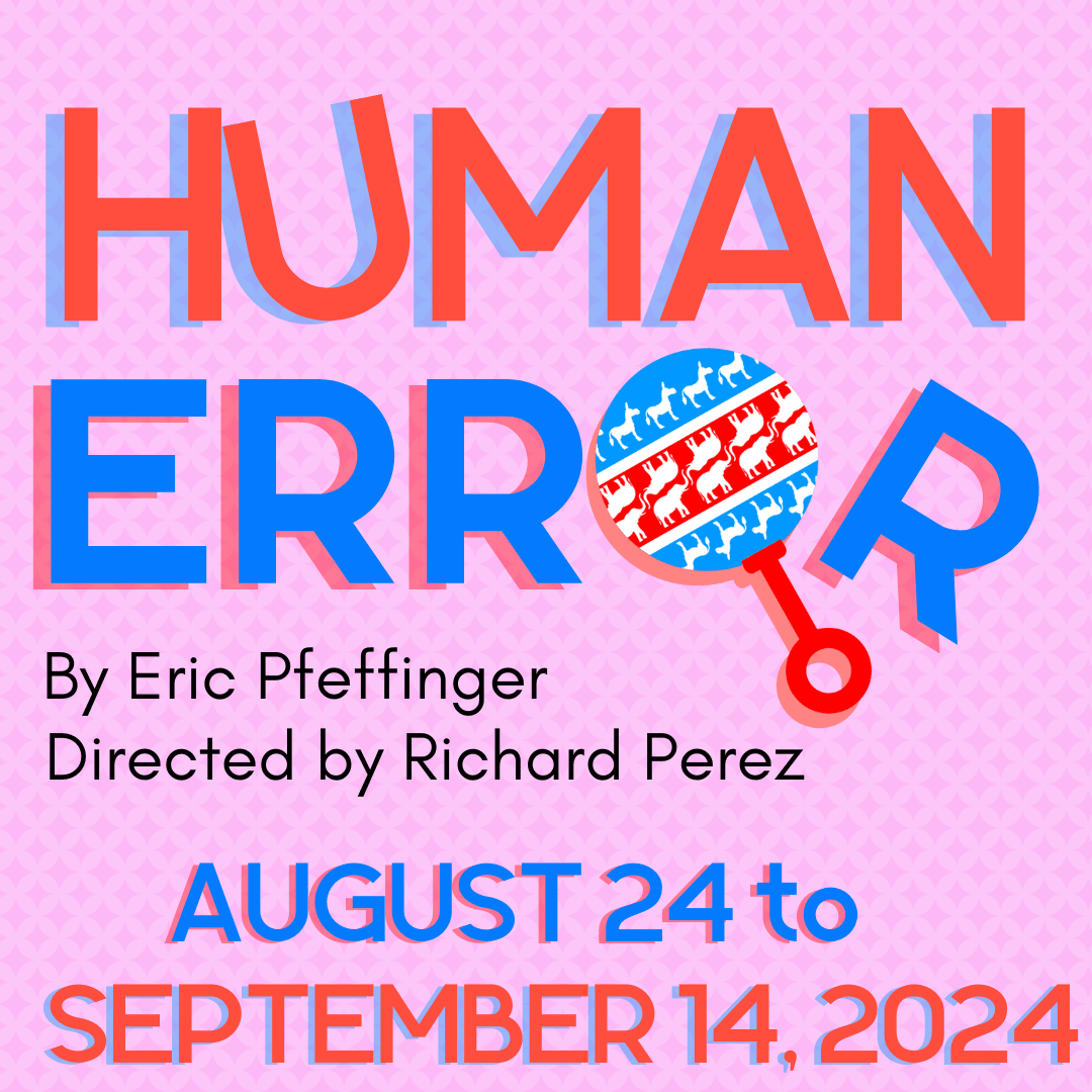 Pink background with play title on red and blue, and a baby rattle knocking the last "R" in "Error" out of place.