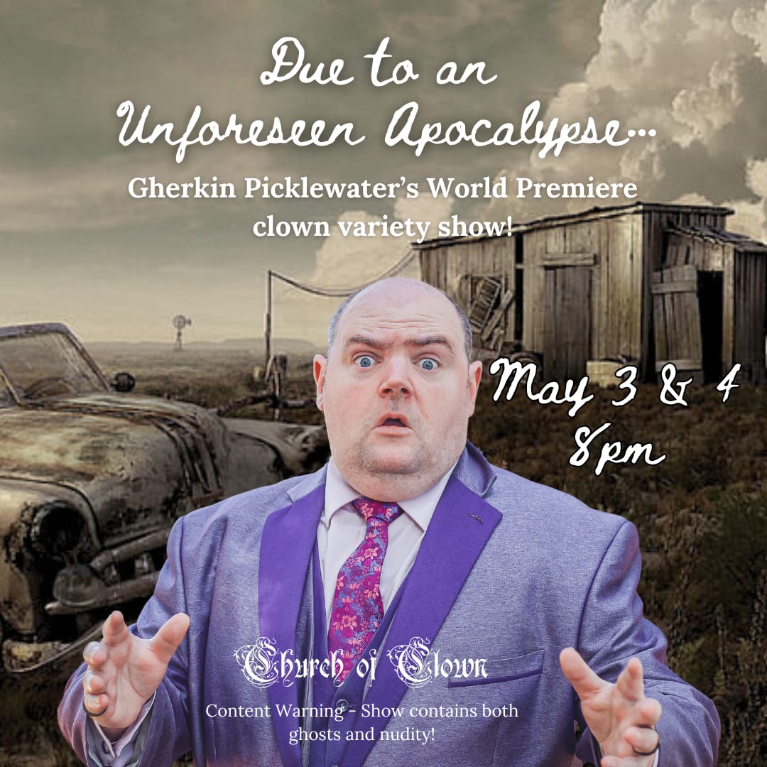 Foreground shows bald white man with a purple suit looking concerned and in mid sentence. Background shows brown hill of dead