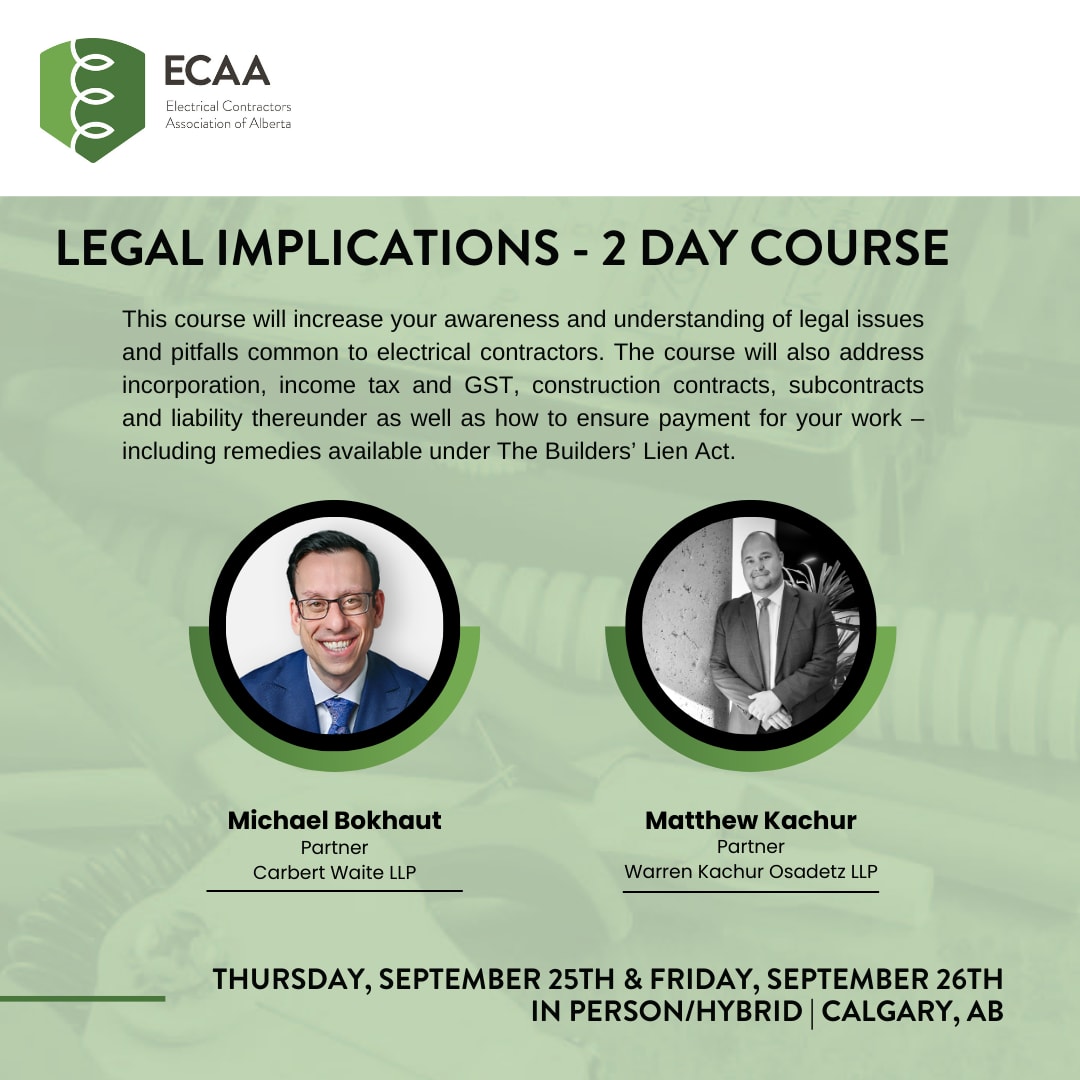 Legal Implications - Electrical Contractors Association of Alberta