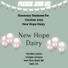 Honorary Business for October 2022 Celebration for New Hope Dairy, 10/6/2022, 3pm, 9547 New Hope Rd, Galt, CA