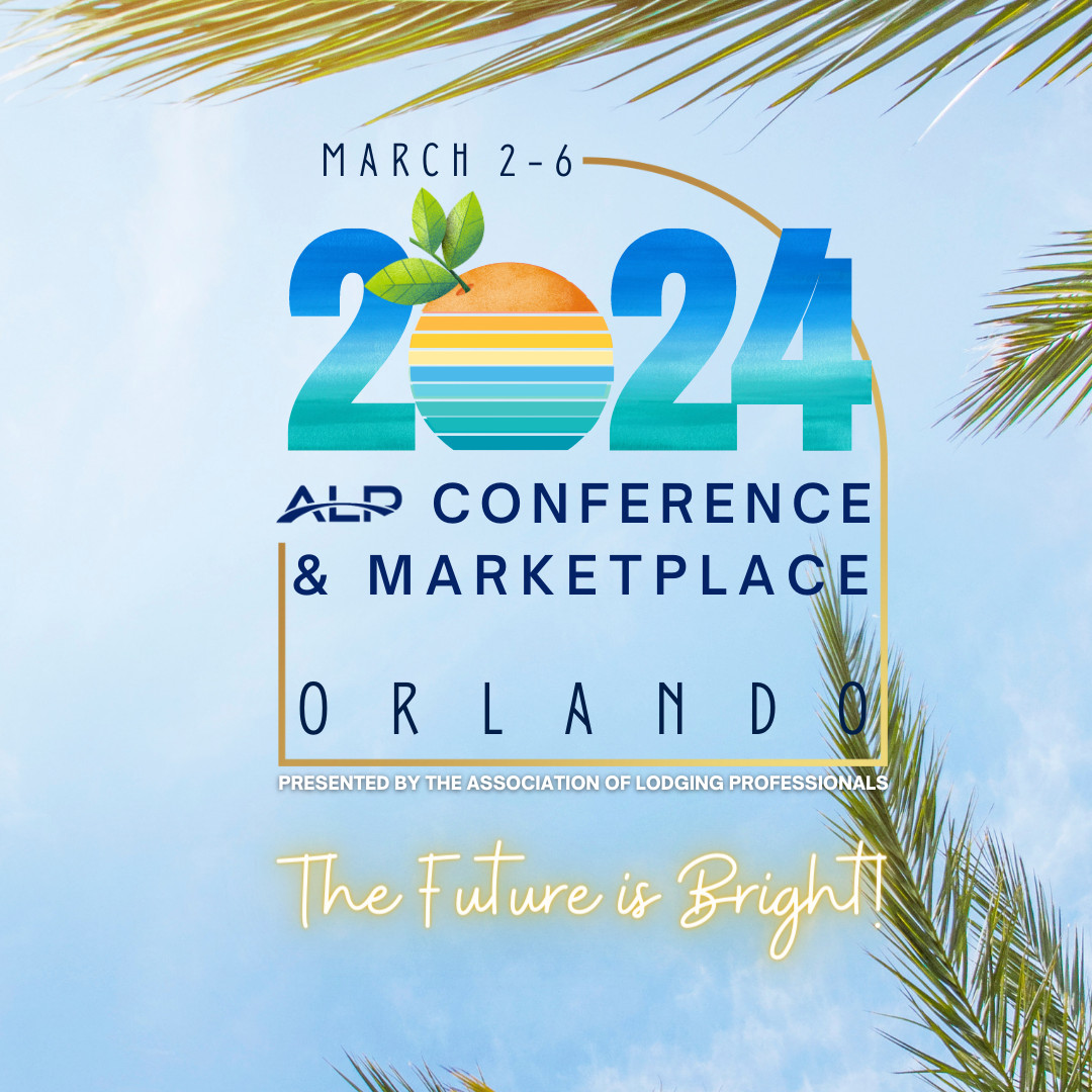 The logo for the 2024 ALP Conference and Marketplace on the backdrop of a blue sunny sky