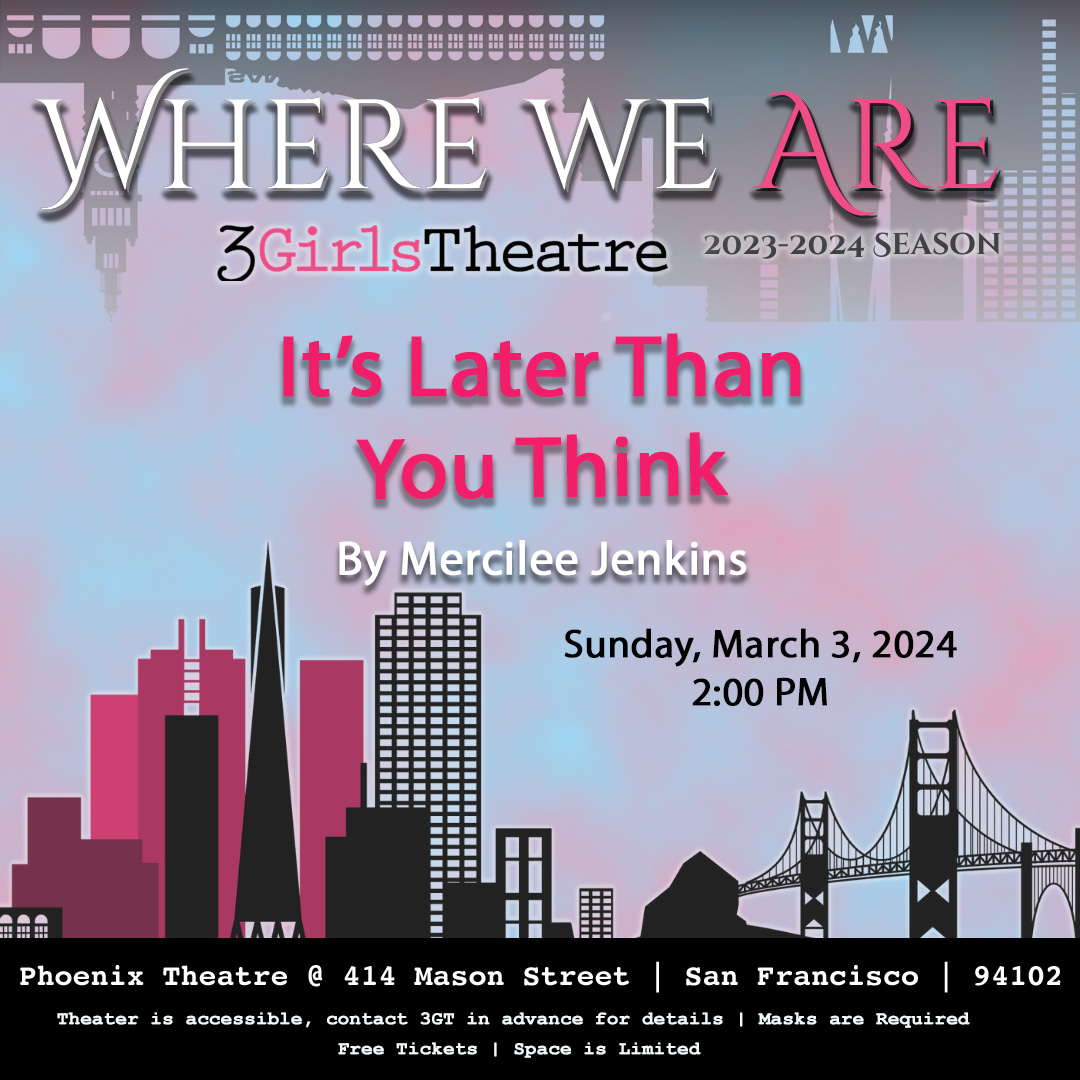 8Background of blue sky with pink clouds with silohette of San Francisco City skyline in black and pink. Text "Where we are 3