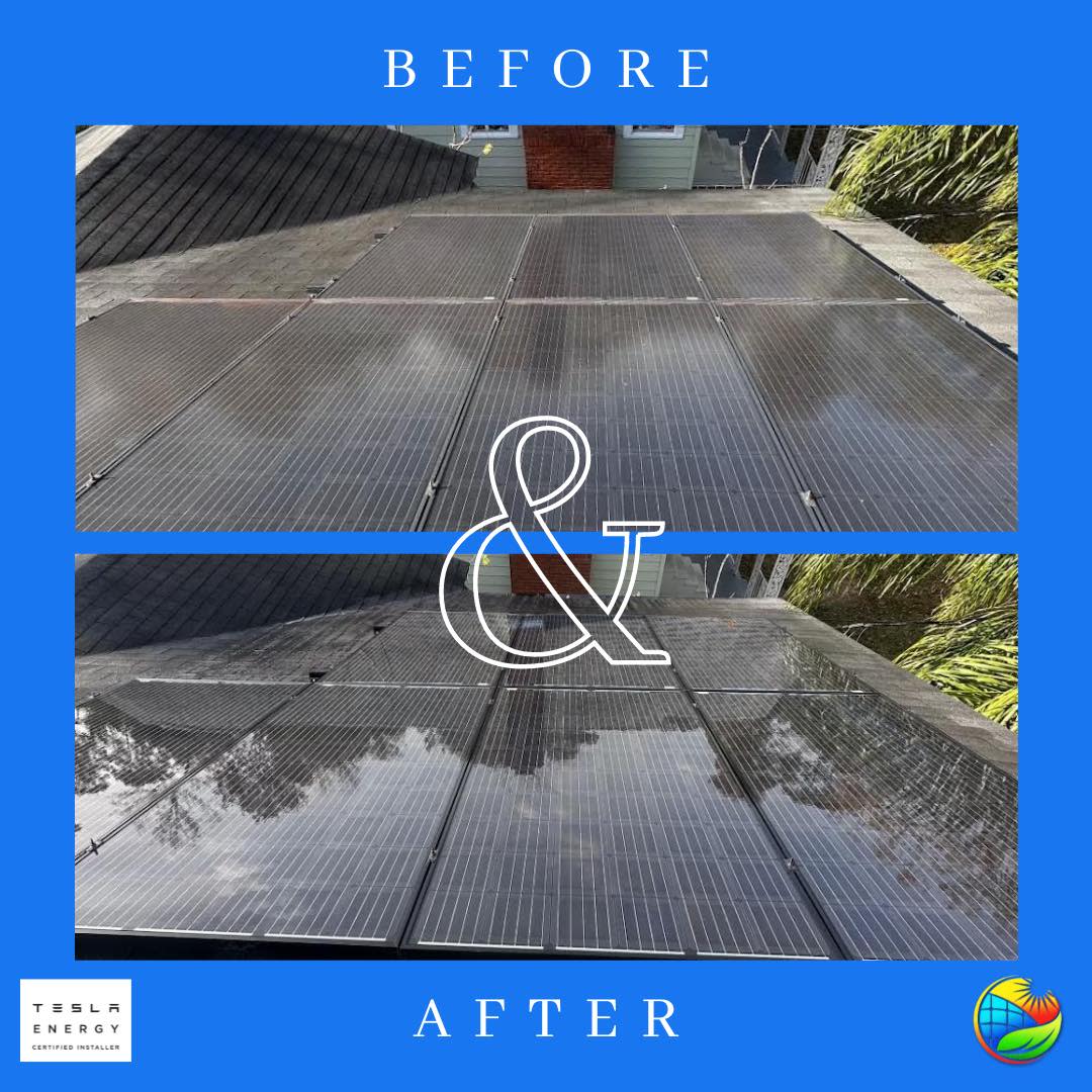 CSIP Before and After Solar Panel Cleaning