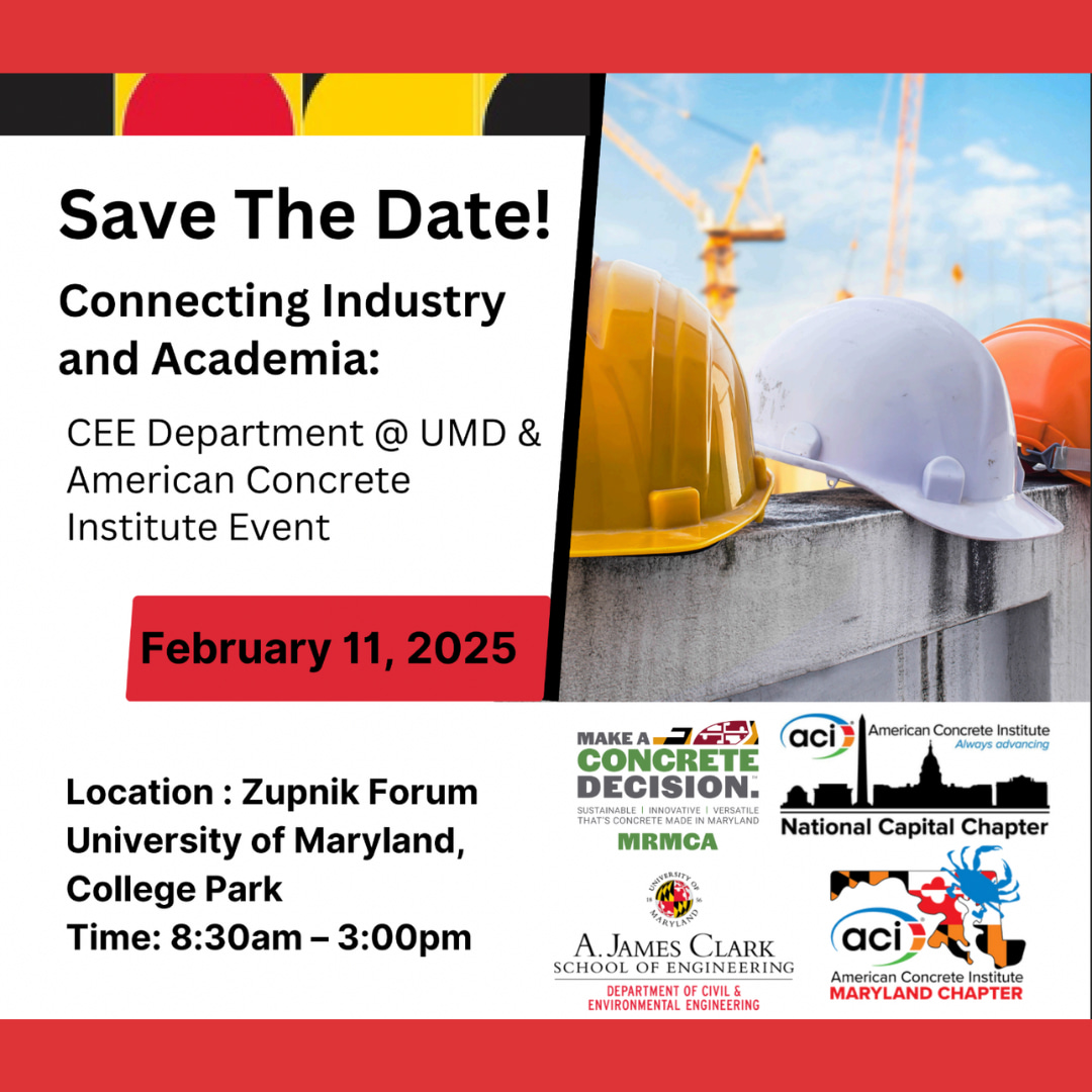 Save the Date! UMD Concrete Day February 11, 2025 Maryland Ready