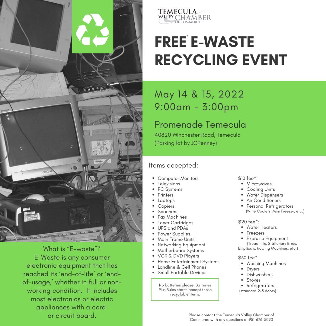 TVCC Free Electronic Waste Drop Off Event Temecula Valley Chamber