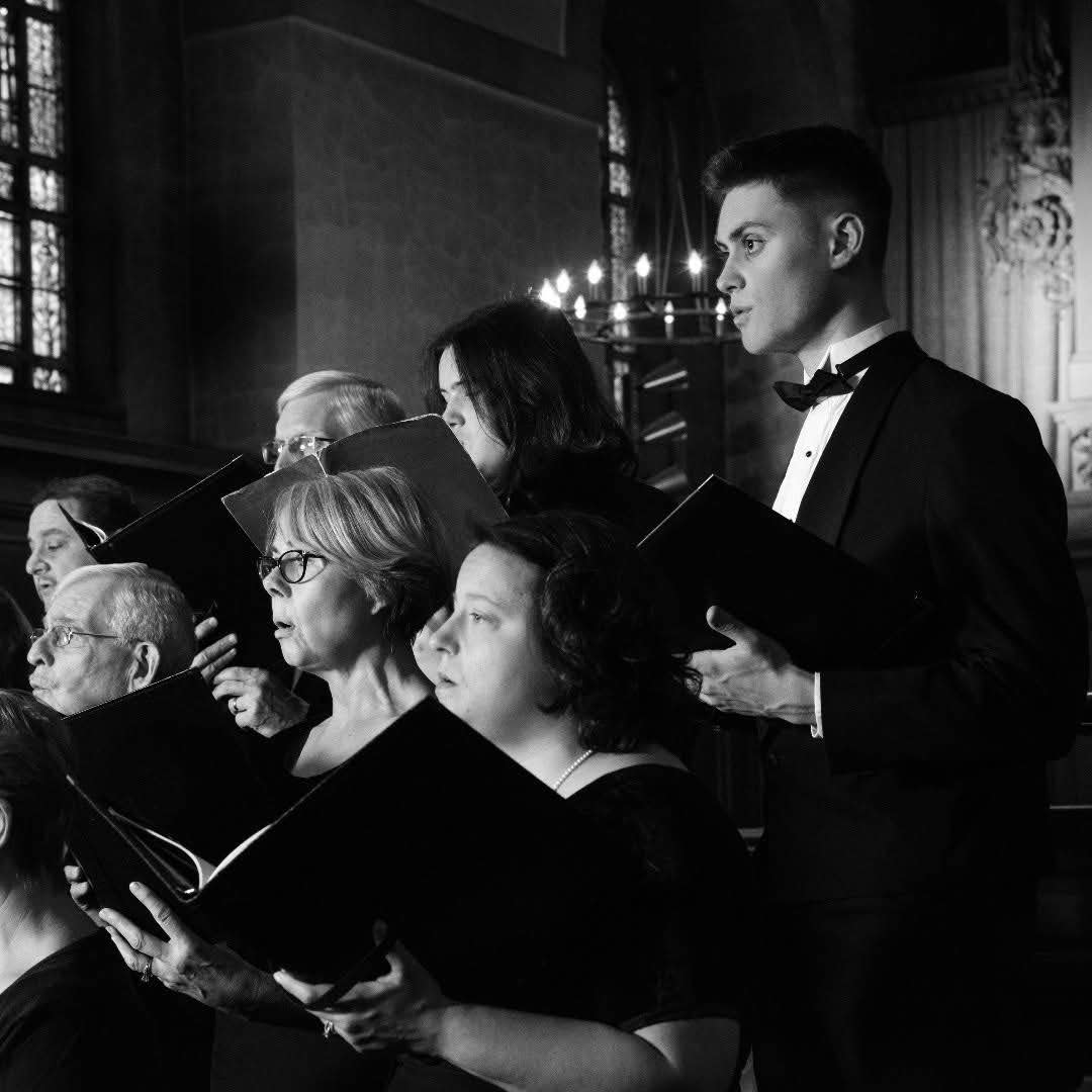 Singers performing in a concert in Harkness Chapel, Connecticut College