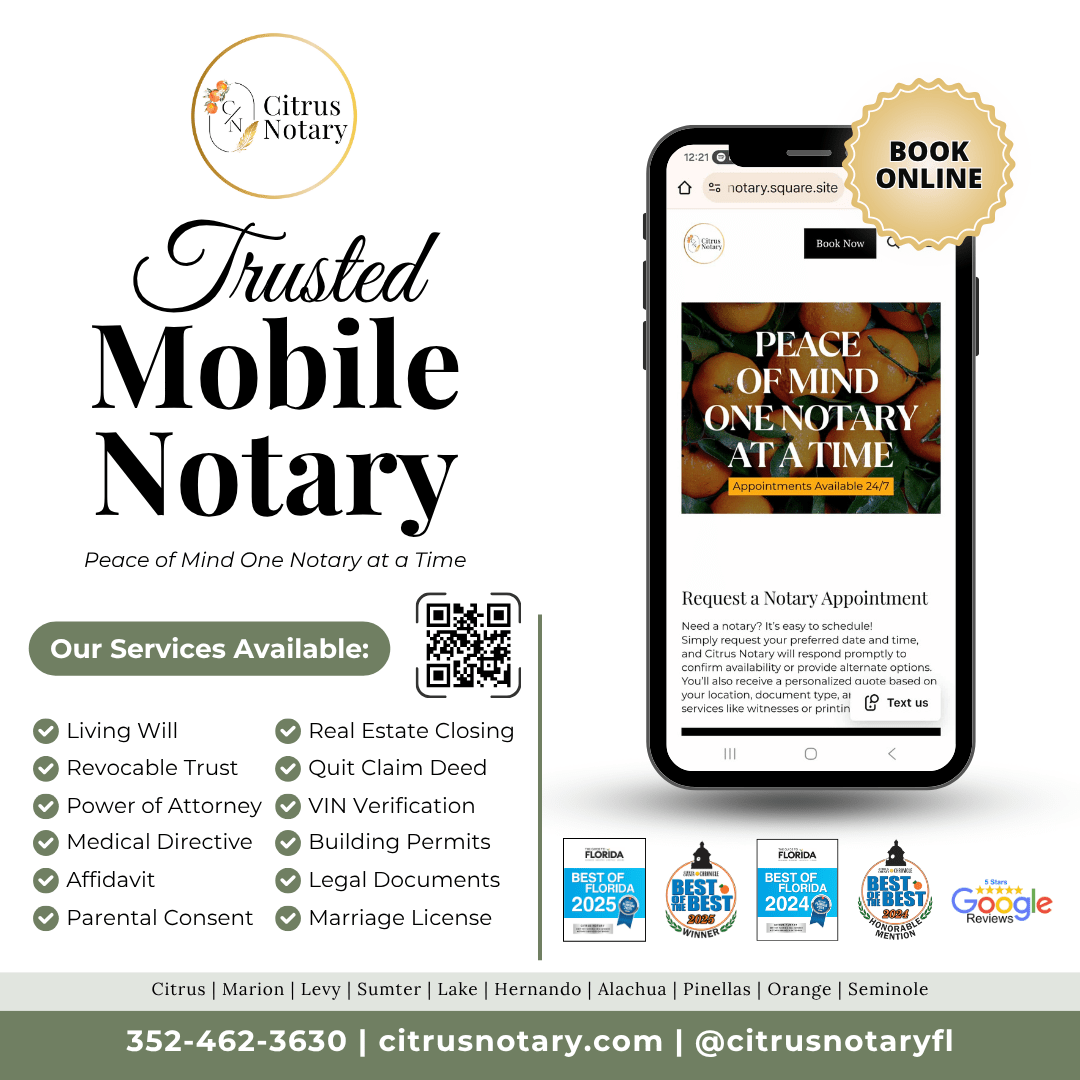 Citrus Notary - Mobile Notary Flyer