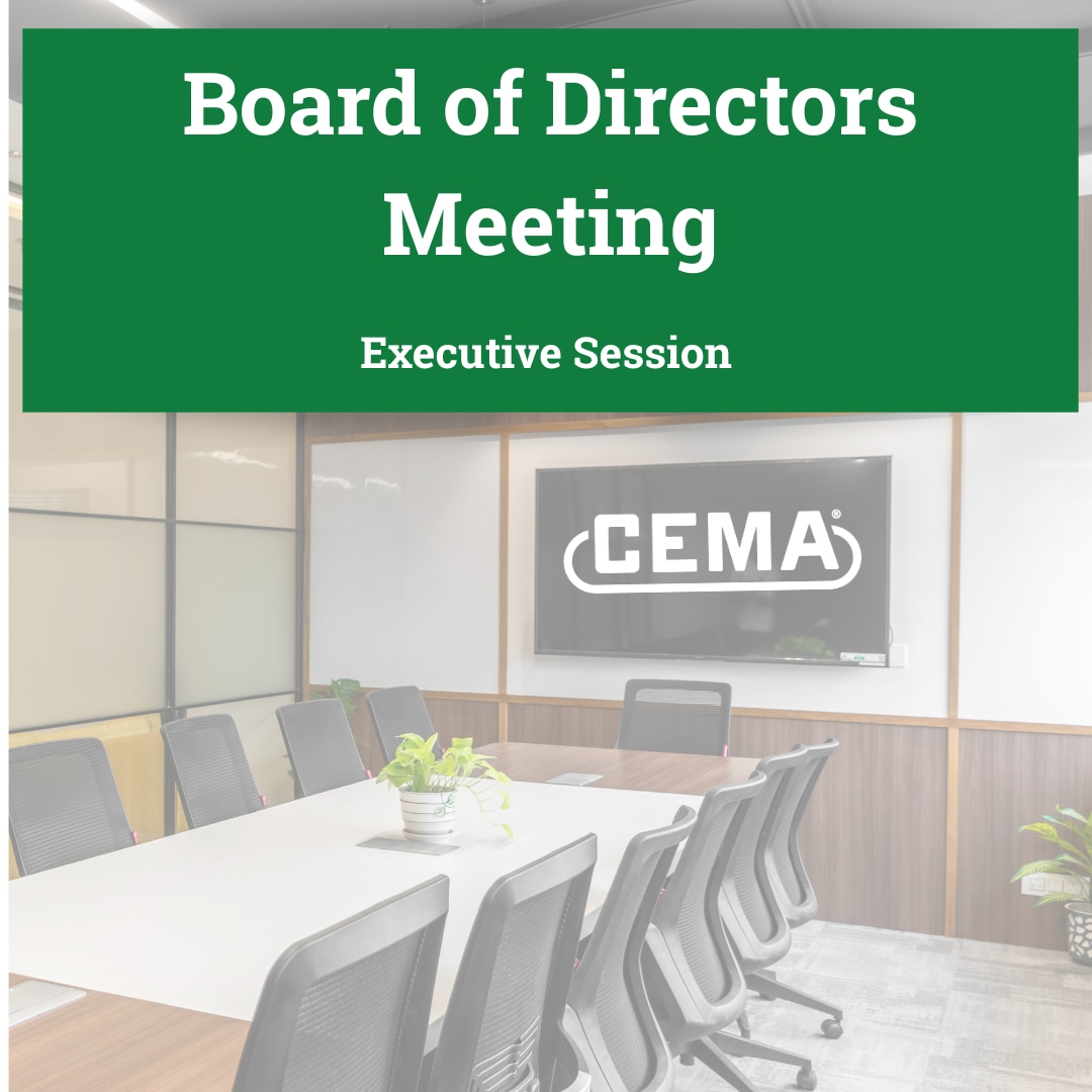 image of empty board room with text box saying Board of Directors Meeting