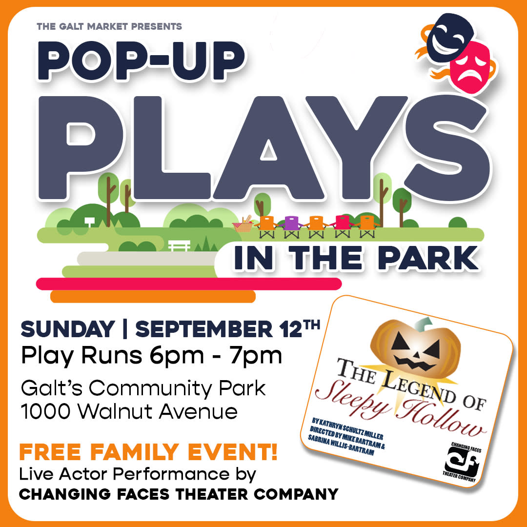 Pop-Up Plays in the Park, live actor performance of The Legend of Sleepy Hollow by Changing Faces Theater Company
