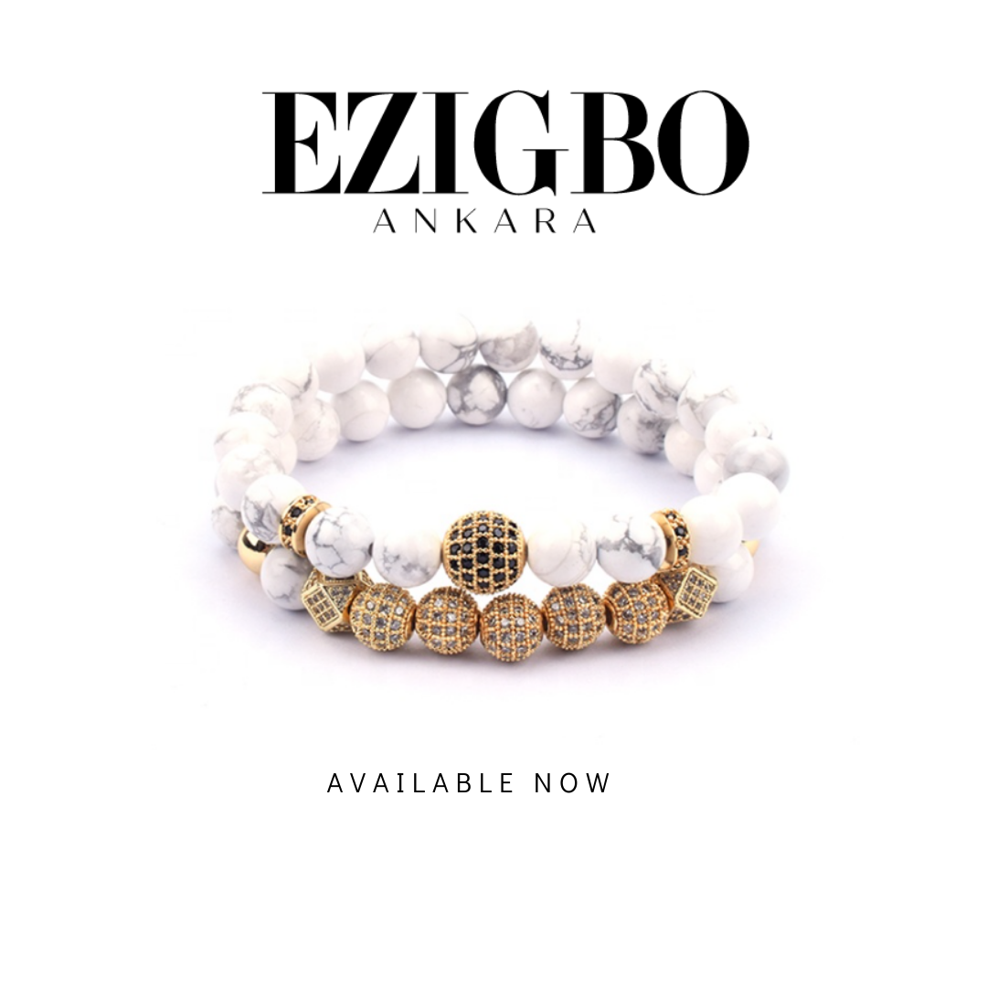 Ezigbo Ankara - White Howlite Bracelet