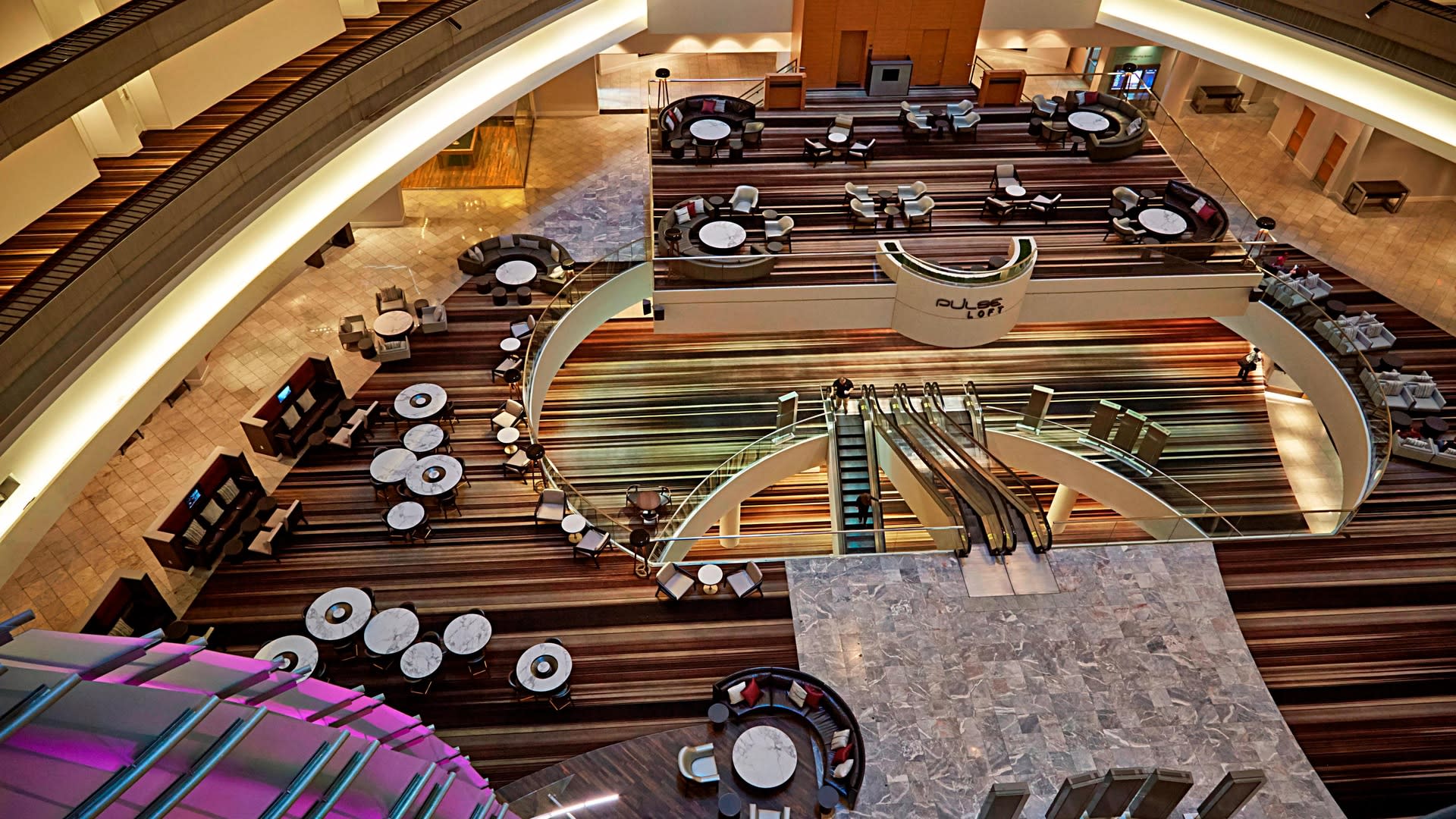 Marriott Marquis lobby areas from above