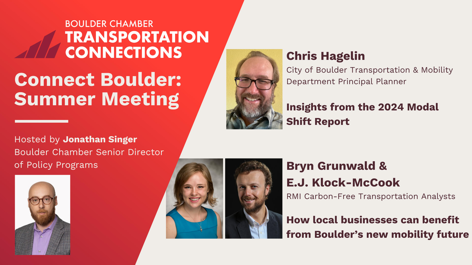 Connect Boulder Summer Meeting Presenters