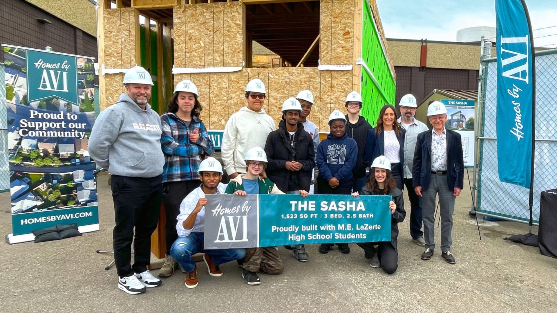 Homes by Avi with high school students enrolled in construction program