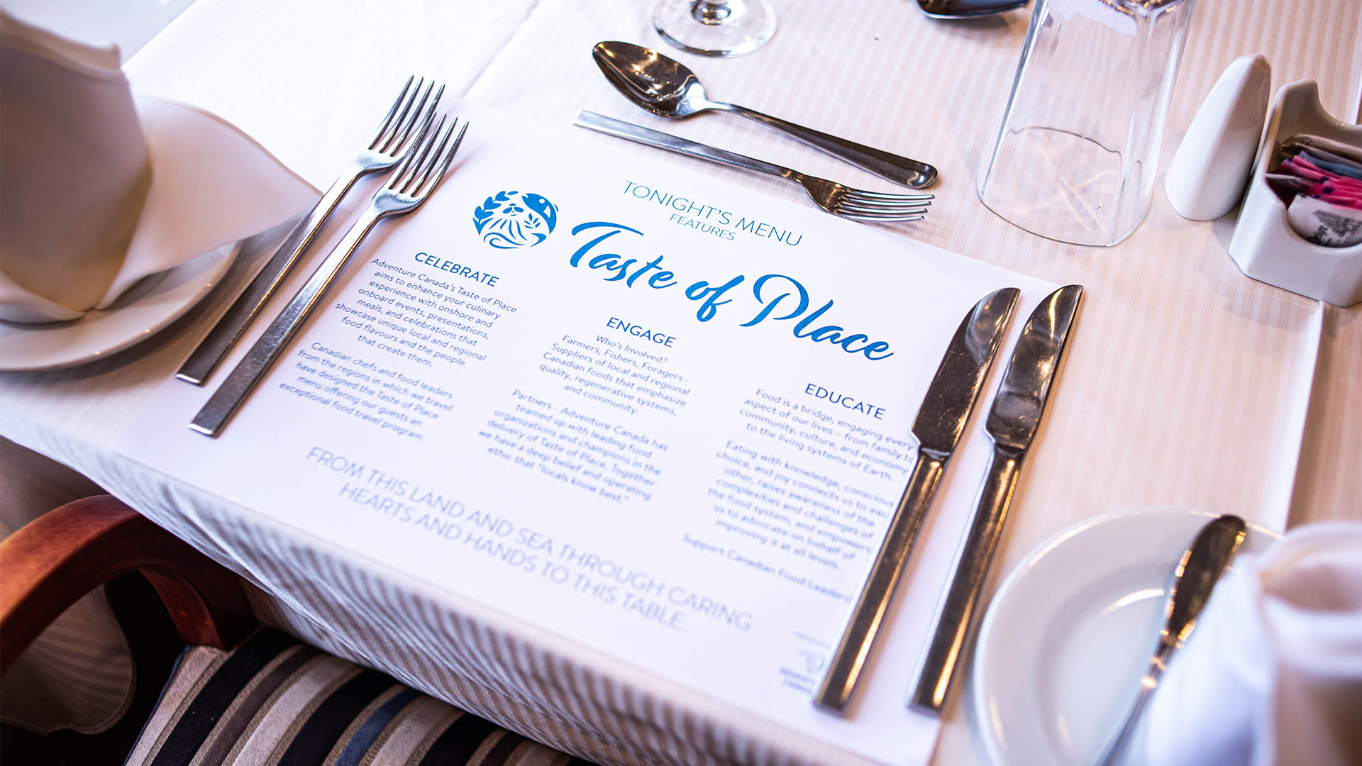 Taste of place table setting photo by Victoria Polsoni