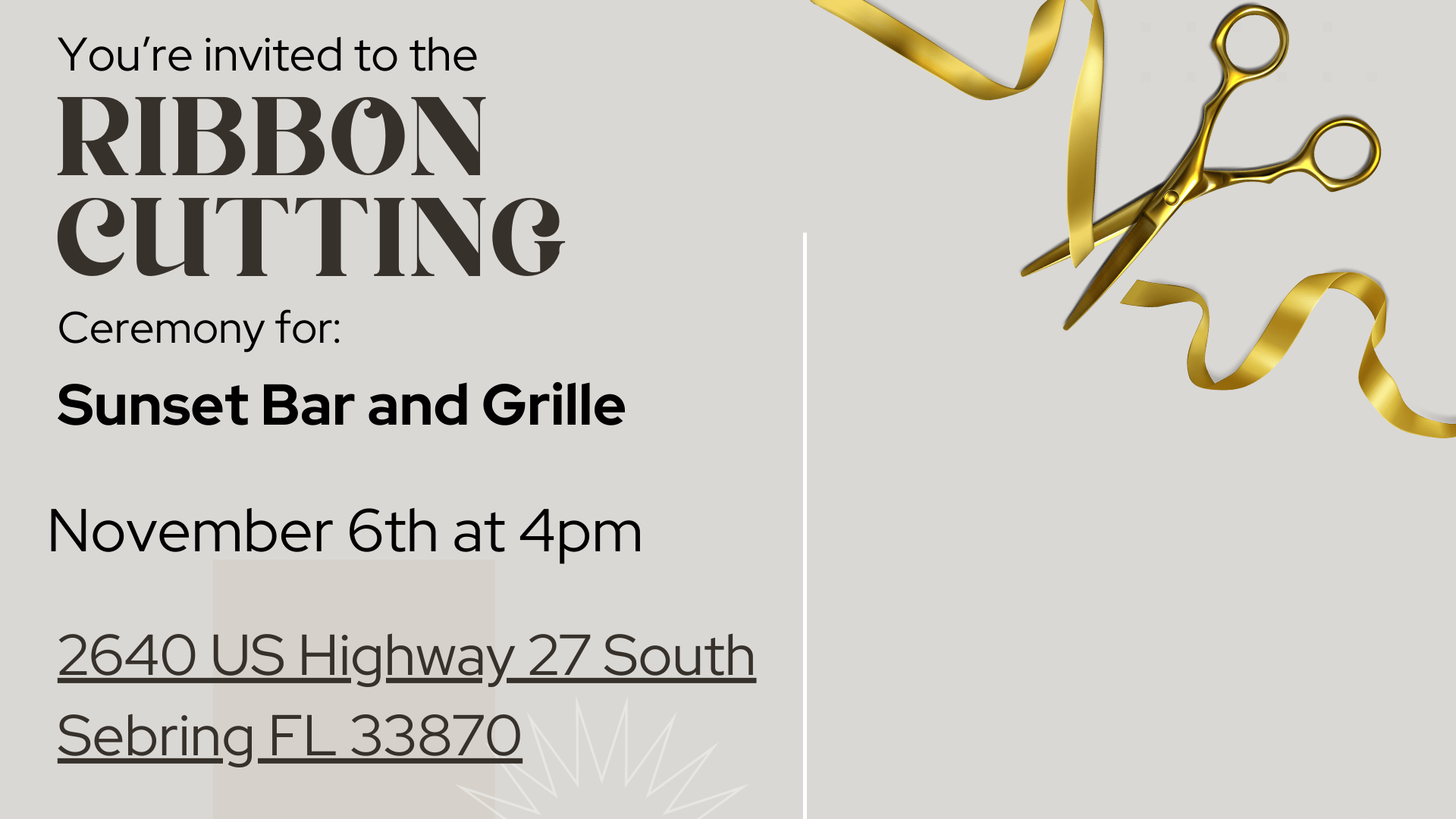 Ribbon Cutting Ceremony for Sunset Bar and Grille Sebring Chamber of