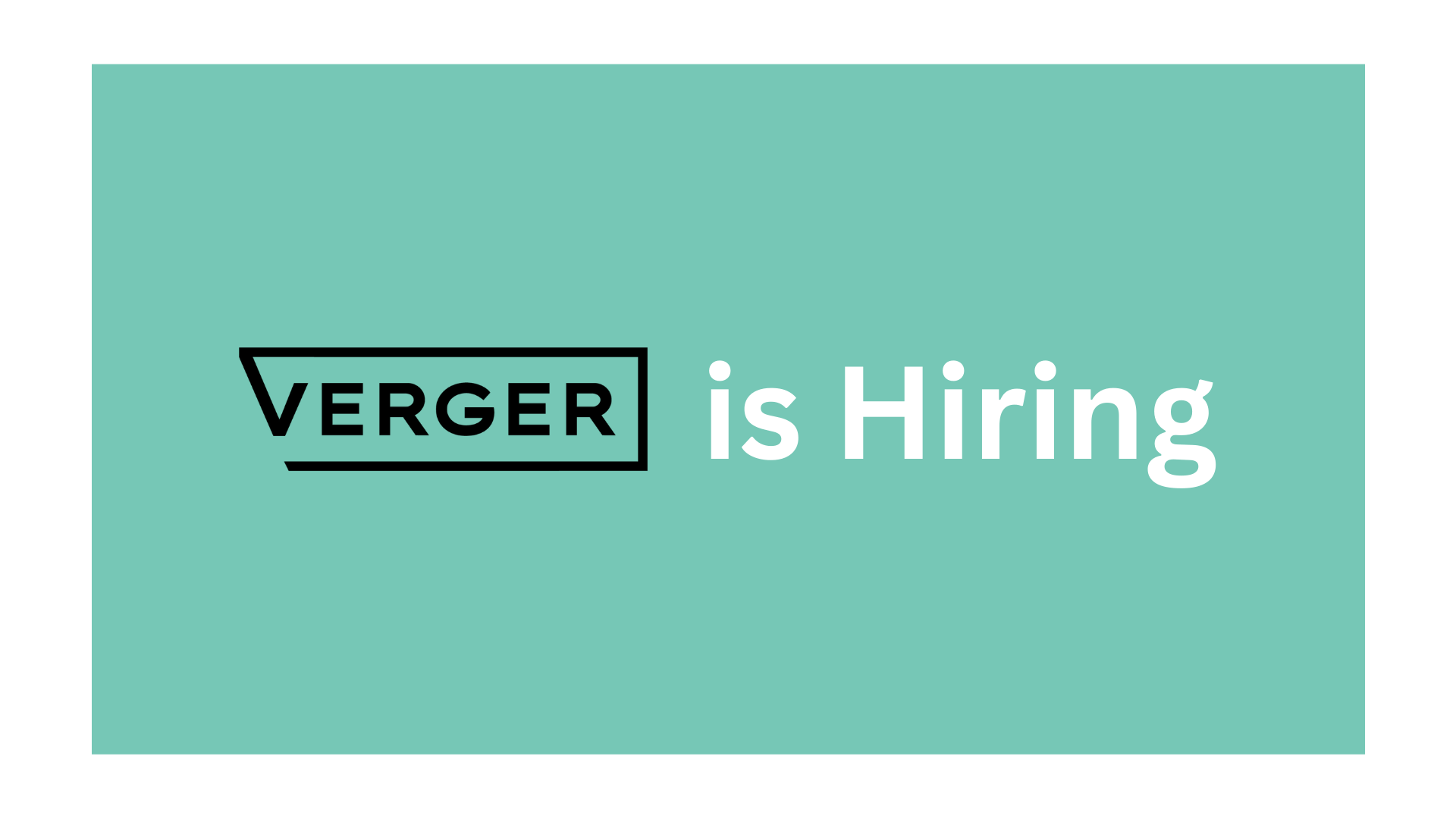 Verger Capital Management is hiring