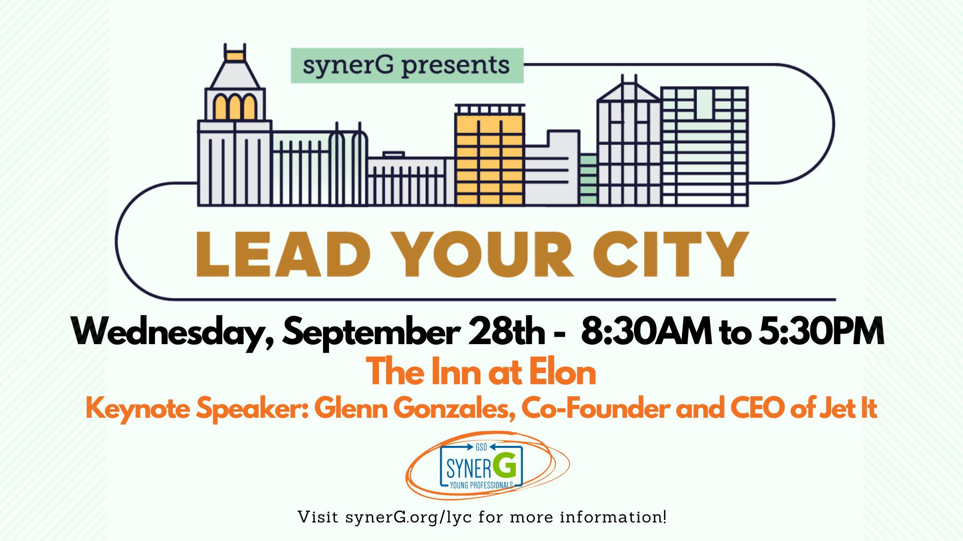 Lead Your City Wednesday, September 28th - 8:30am to 5:30pm