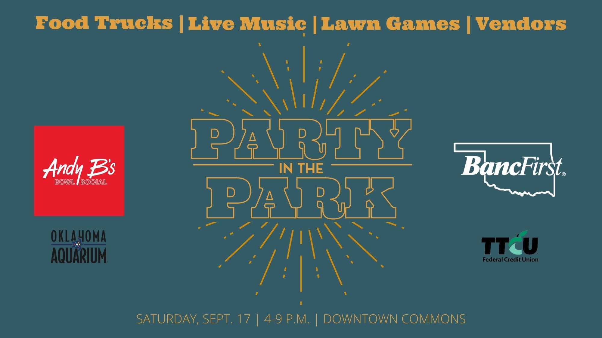 A graphic for the Party in the Park event in Jenks on Sept. 17, 2022.