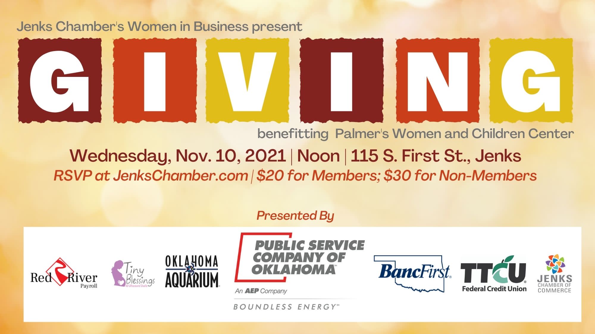 A graphic for the 2021 Women in Business Giving event