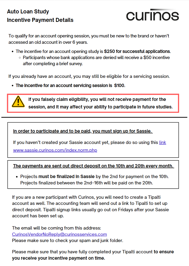 Auto Loan Study Incentive details