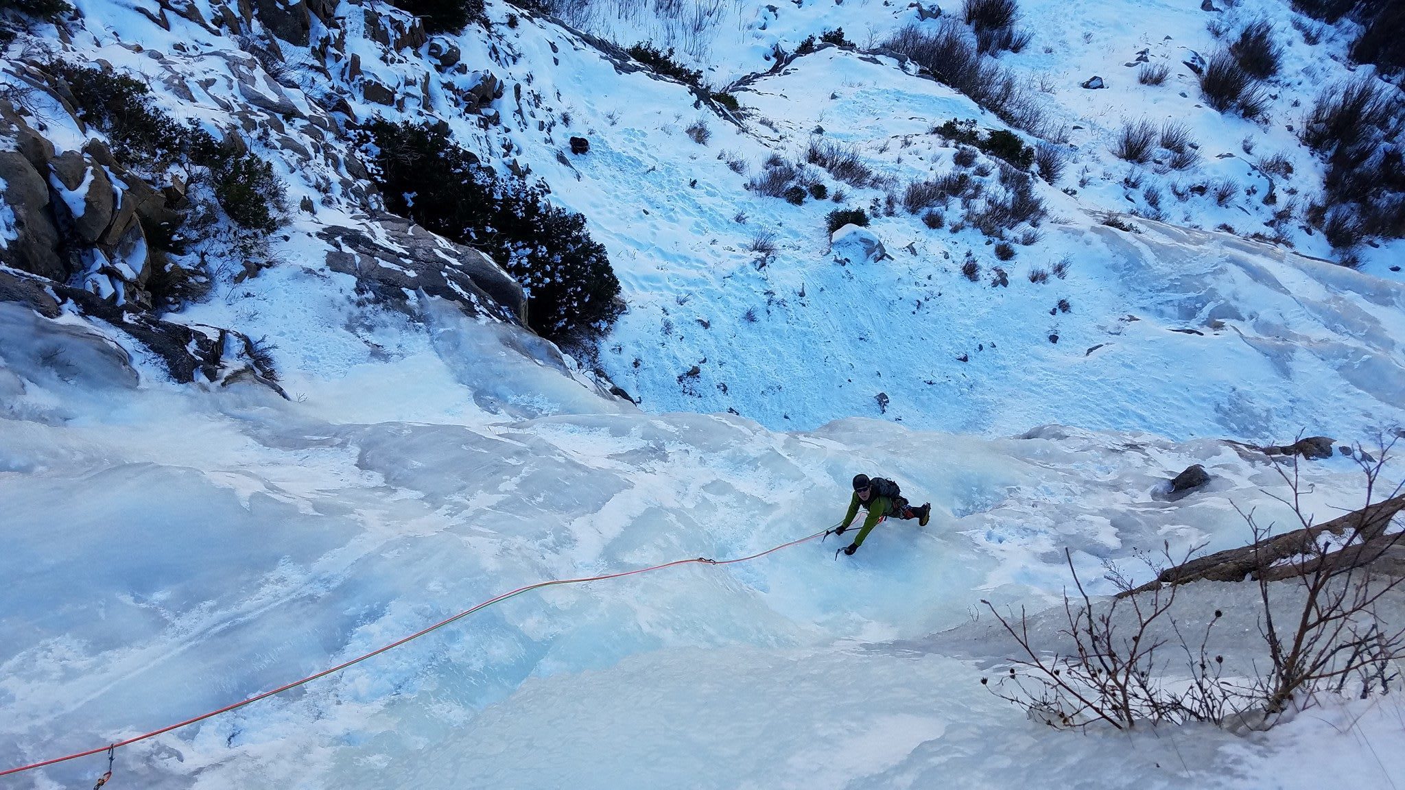 Climber on Sherman Route in Lake City Backcountry