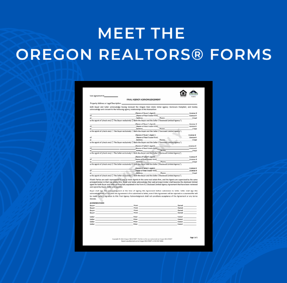 OR REALTORS® Forms Central Oregon Coast Board of REALTORS®