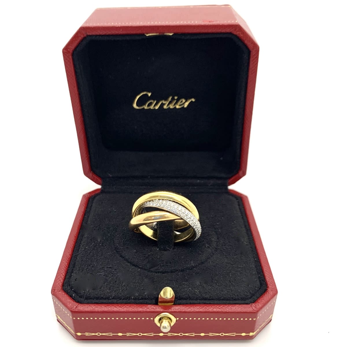 KP Gems Cartier Trinity Ring in box