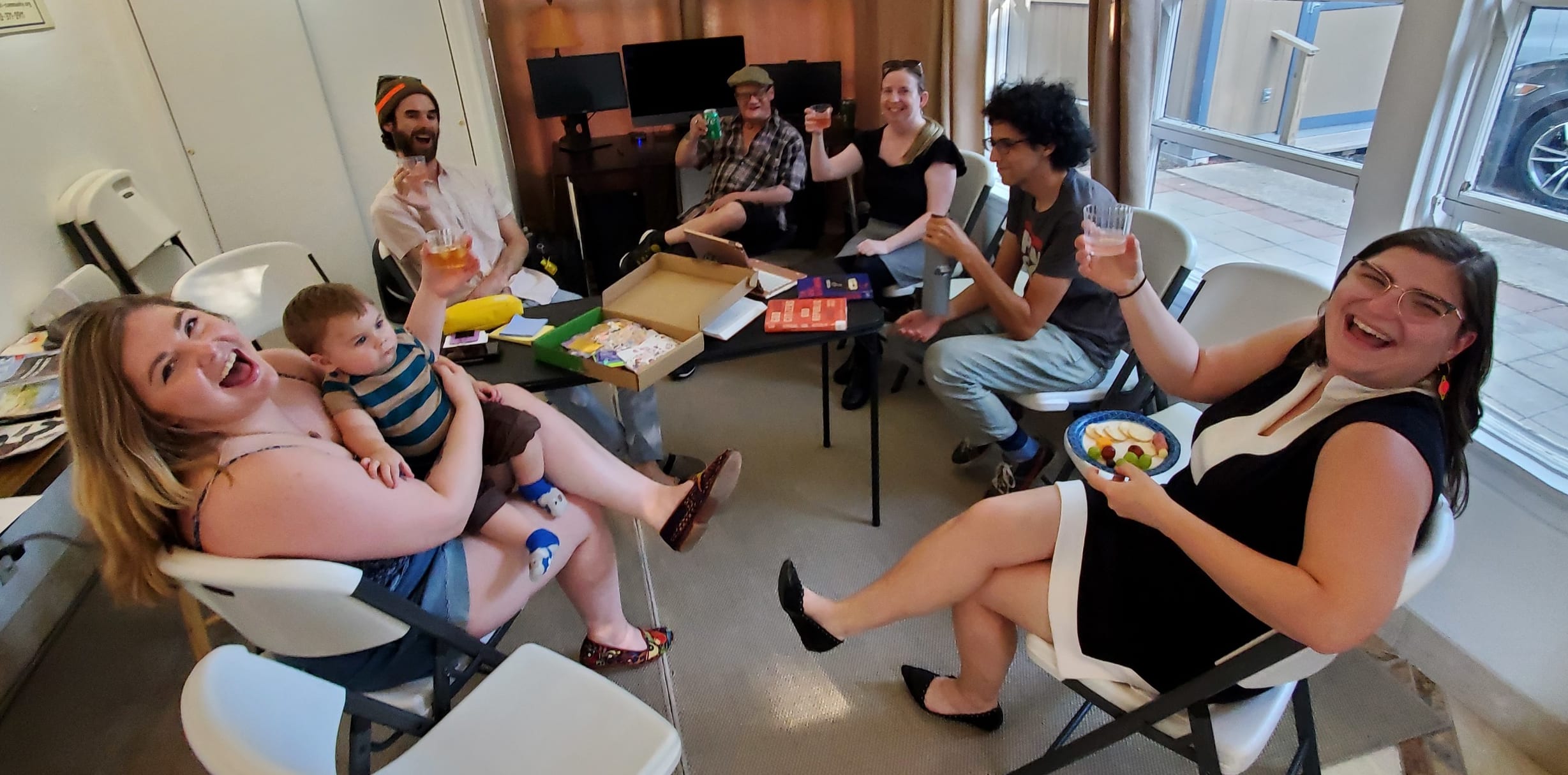 photo of people at the ACA Freethought Library for an event